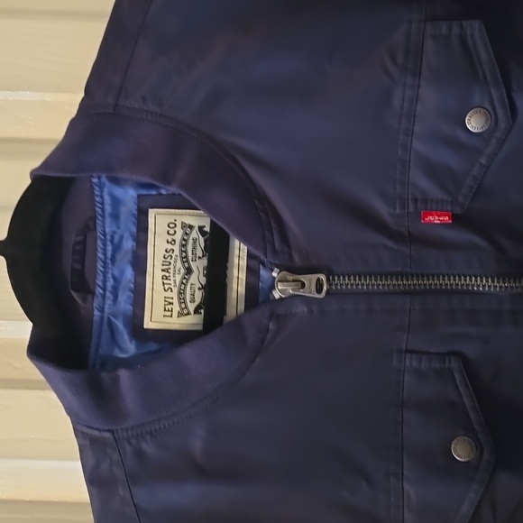 LEVIS BRAND MEN'S NAVY BLUE NYLON FRONT ZIPPERED JACKET SIZE XL - Picture 3 of 16